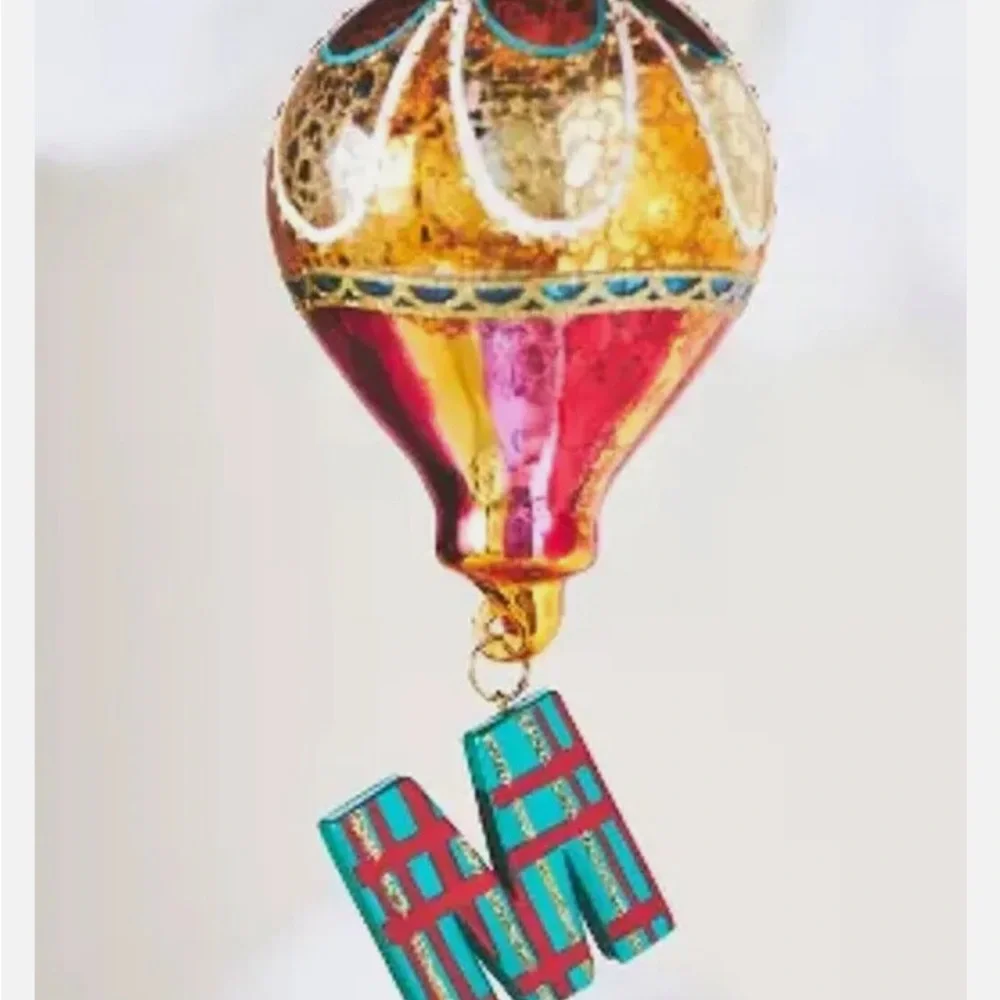 Anthropologie monogram Hot Air‎ Balloon Ornaments